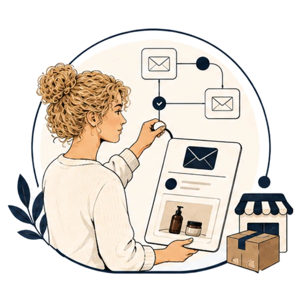 Josefin building and launching a corrected email flow.